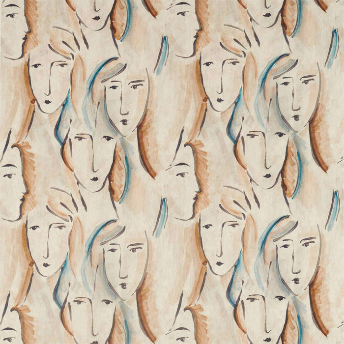 Zoffany Les Dames Peacock / Copper Fabric Sample ZICO322675