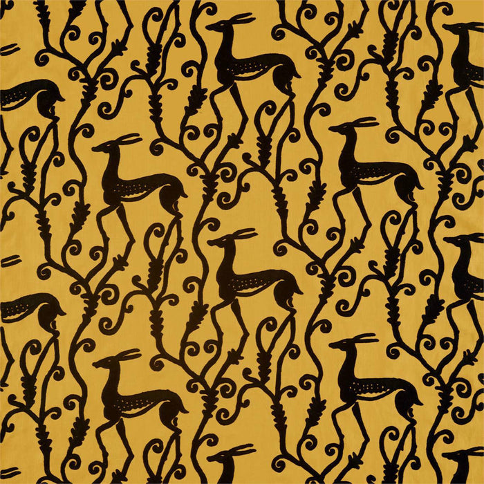 Zoffany Deco Deer Tigers Eye/Vine Black Fabric Sample ZICO333017