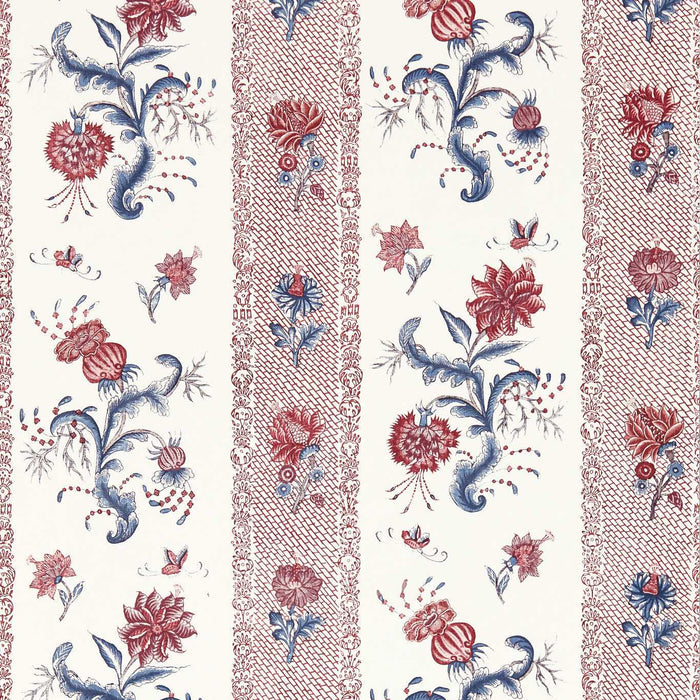 Zoffany Papaver Stripe Indigo/Madder Wallpaper Sample ZIND313115