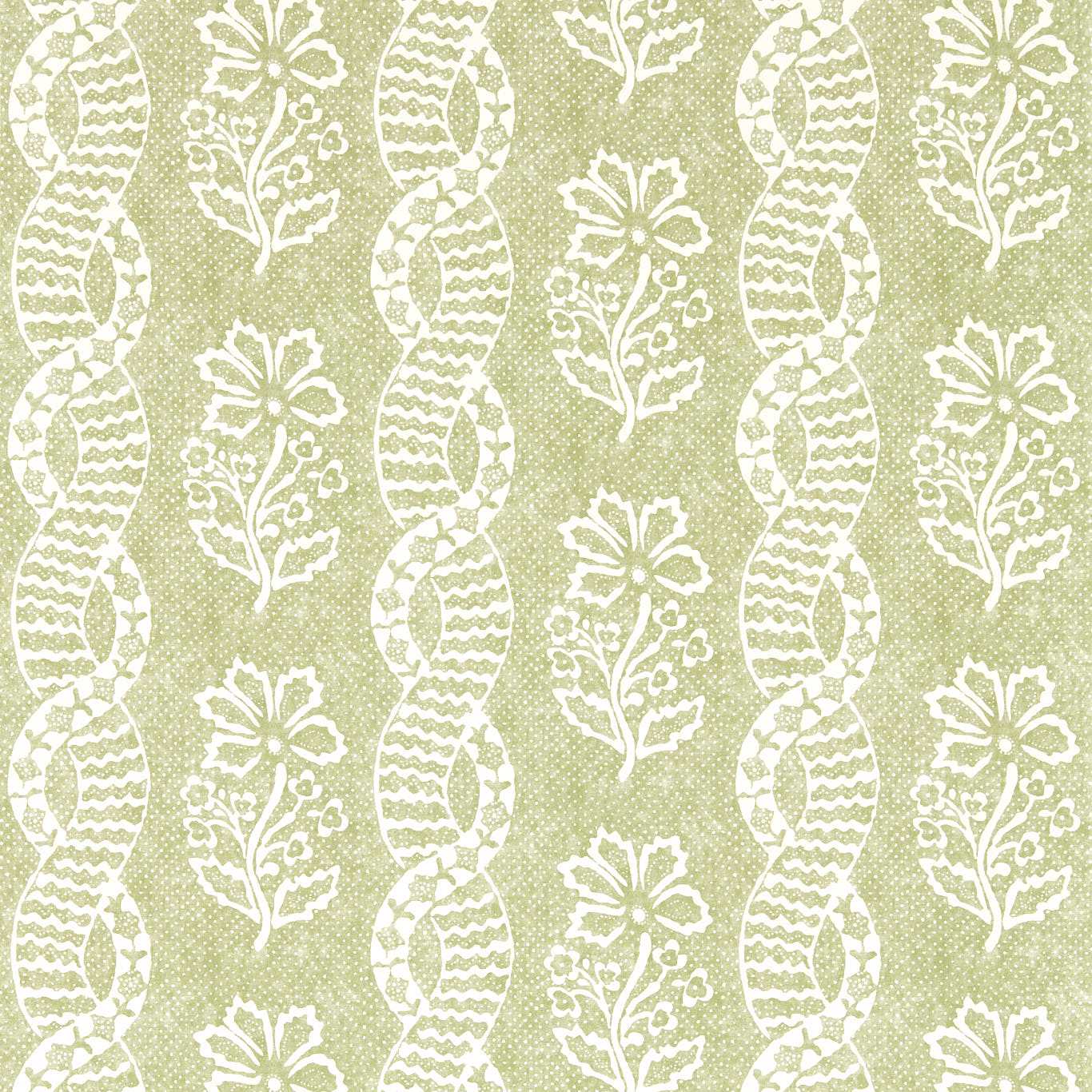Zoffany Dabu Stripe Pale Olive Wallpaper Sample ZIND313118
