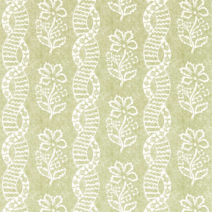 Zoffany Dabu Stripe Pale Olive Wallpaper Sample ZIND313118