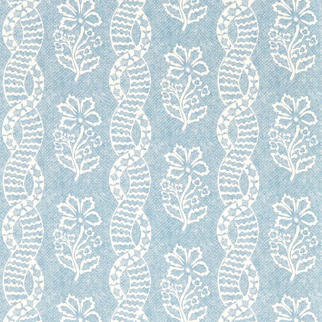 Zoffany Dabu Stripe Wedgwood Blue Wallpaper Sample ZIND313119
