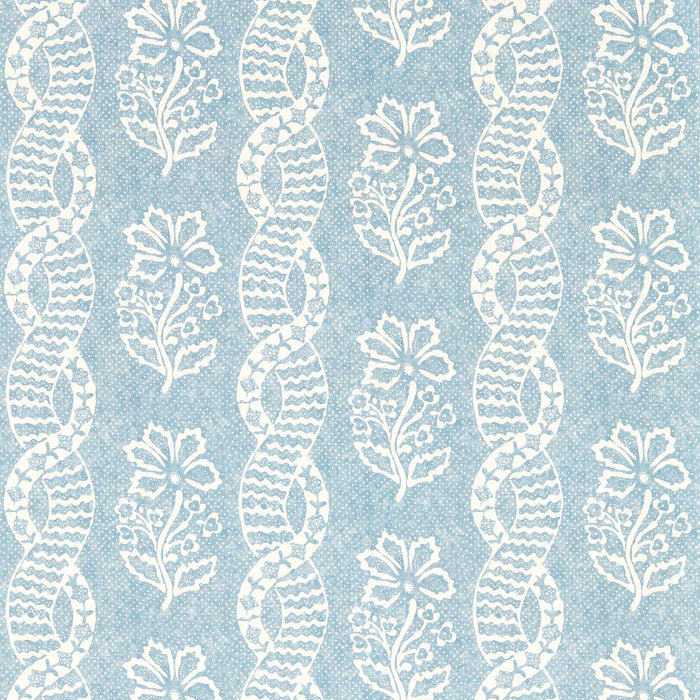 Zoffany Dabu Stripe Wedgwood Blue Wallpaper Sample ZIND313119