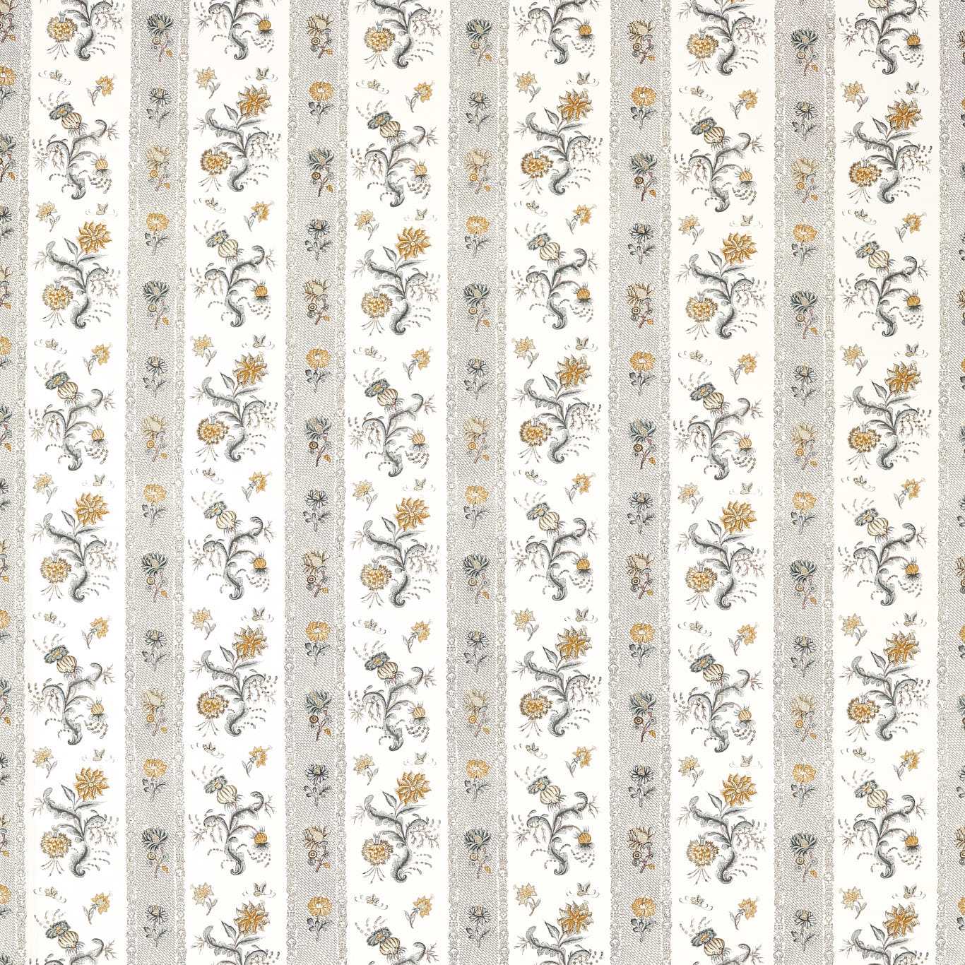 Zoffany Papaver Stripe Platinum/Sage Fabric Sample ZINF322776