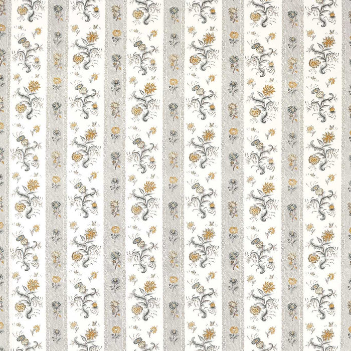 Zoffany Papaver Stripe Platinum/Sage Fabric Sample ZINF322776