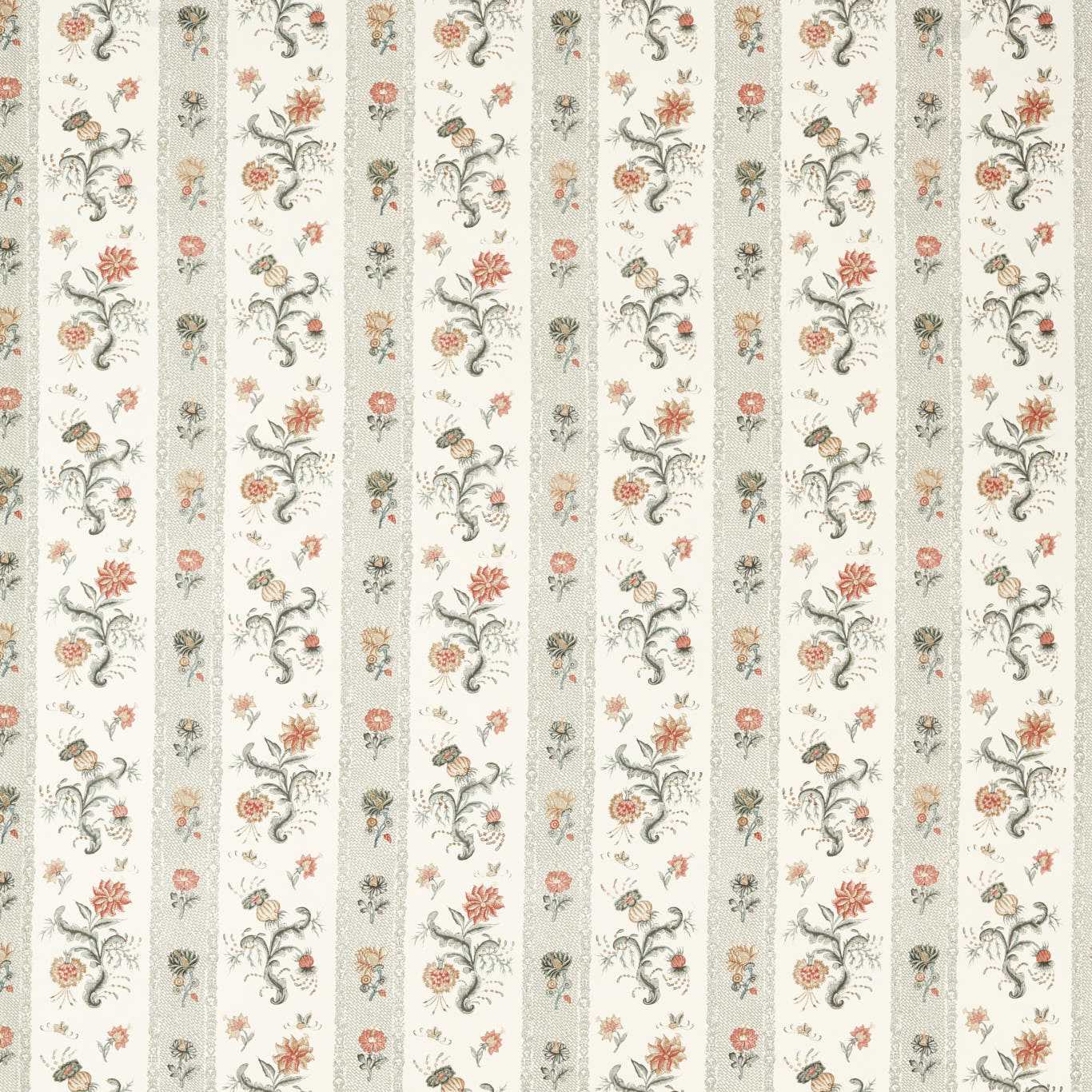 Zoffany Papaver Stripe Tuscan Pink/Nimbus Fabric Sample ZINF322778