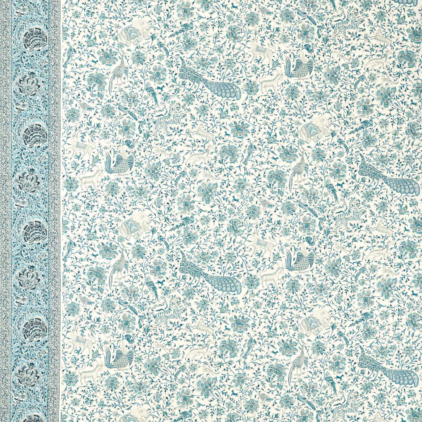 Zoffany Mughal Menagerie Mazarine Blue Fabric Sample ZINF322779
