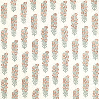 Zoffany Sanganeri Block Print Tuscan Pink/Eau De Nil Fabric ZINF322790