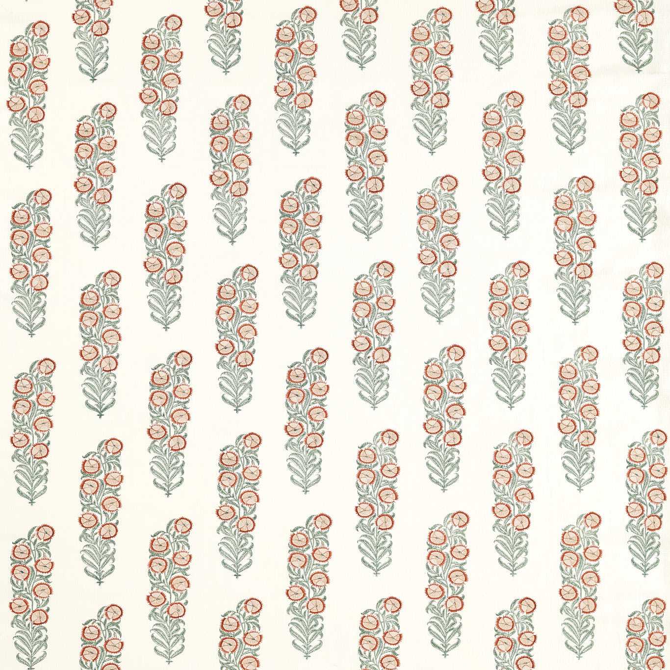 Zoffany Sanganeri Block Print Tuscan Pink/Eau De Nil Fabric Sample ZINF322790