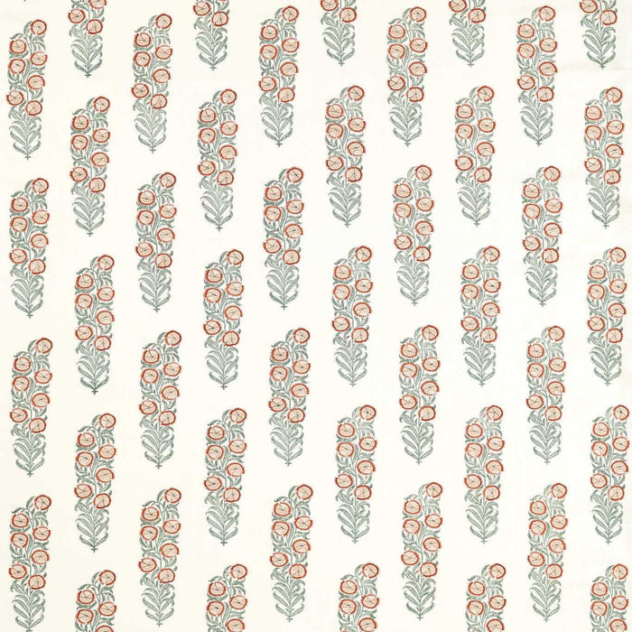 Zoffany Sanganeri Block Print Tuscan Pink/Eau De Nil Fabric Sample ZINF322790