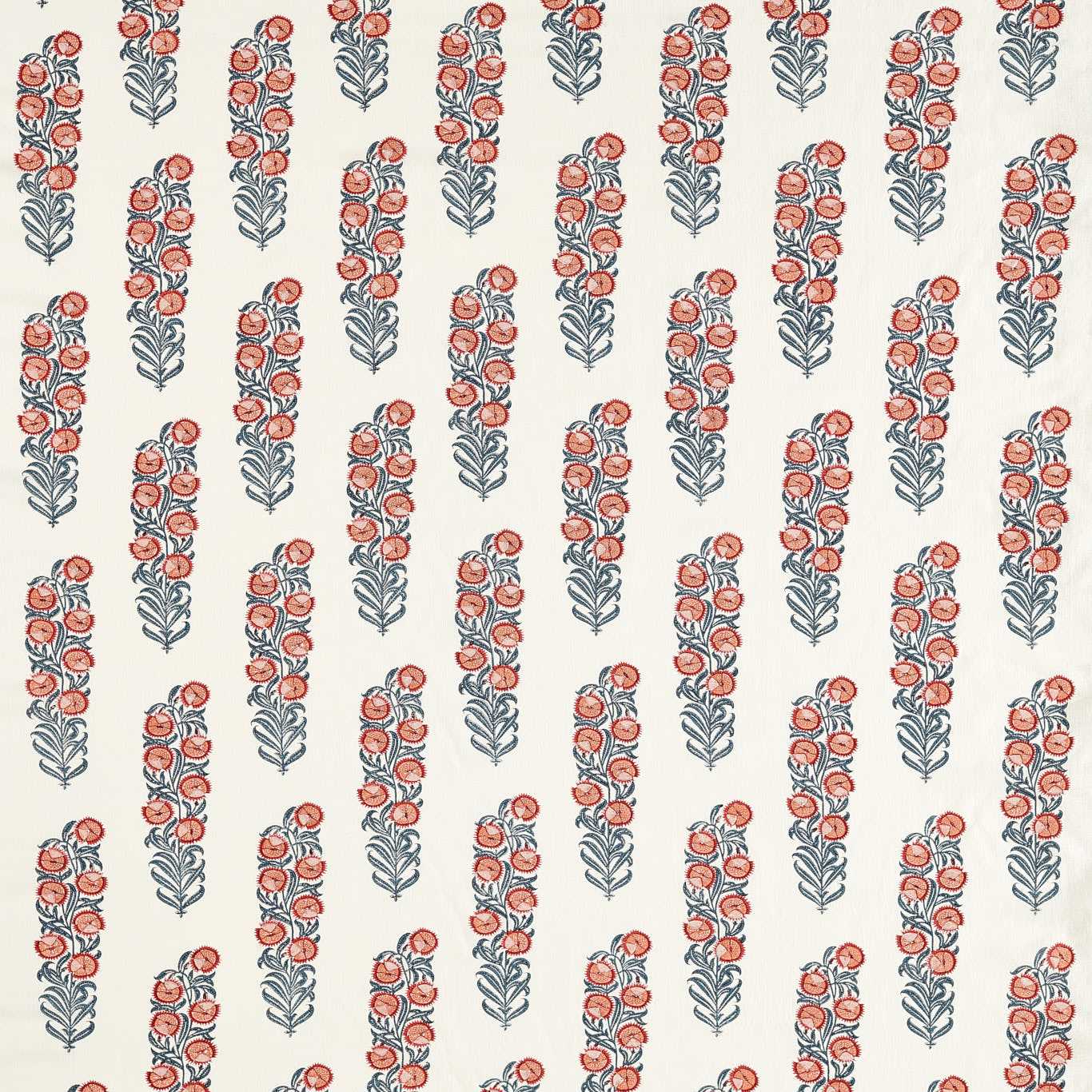 Zoffany Sanganeri Block Print Indigo/Madder Fabric Sample ZINF322800