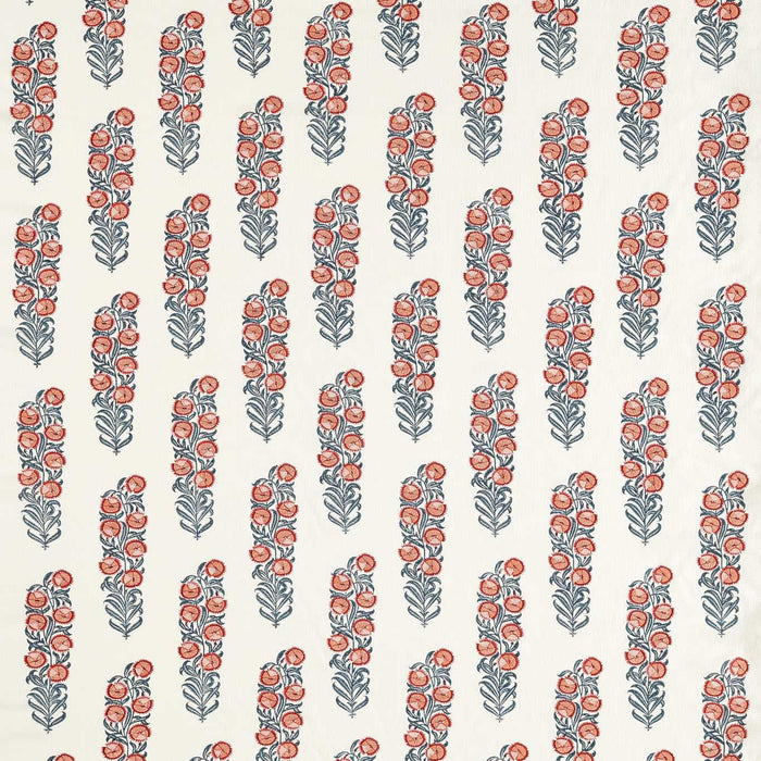 Zoffany Sanganeri Block Print Indigo/Madder Fabric Sample ZINF322800