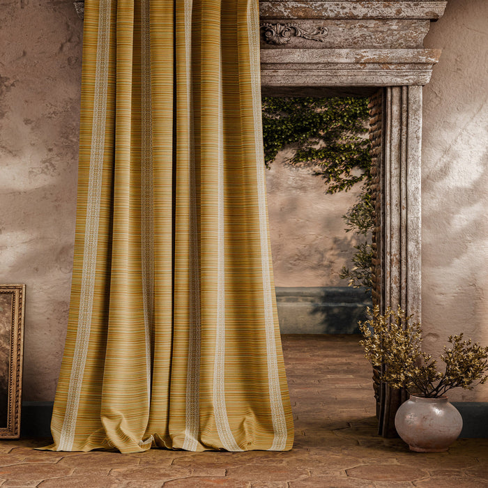 Zoffany Bellagio Stripe Silk Yellow Fabric ZOF0242-05