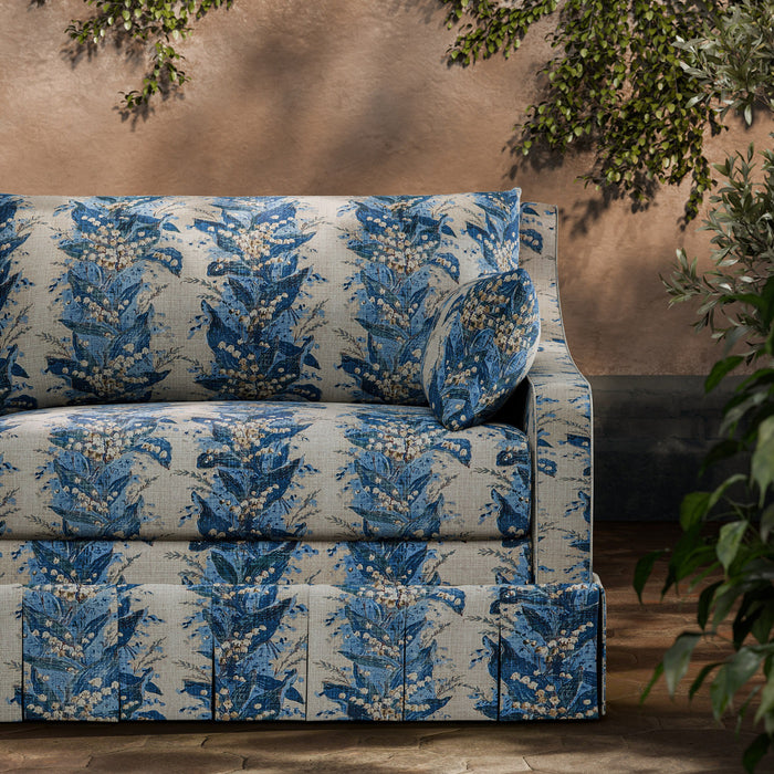 Zoffany Lily Stripe Chalk/Blue Stone Fabric ZOF0251-05