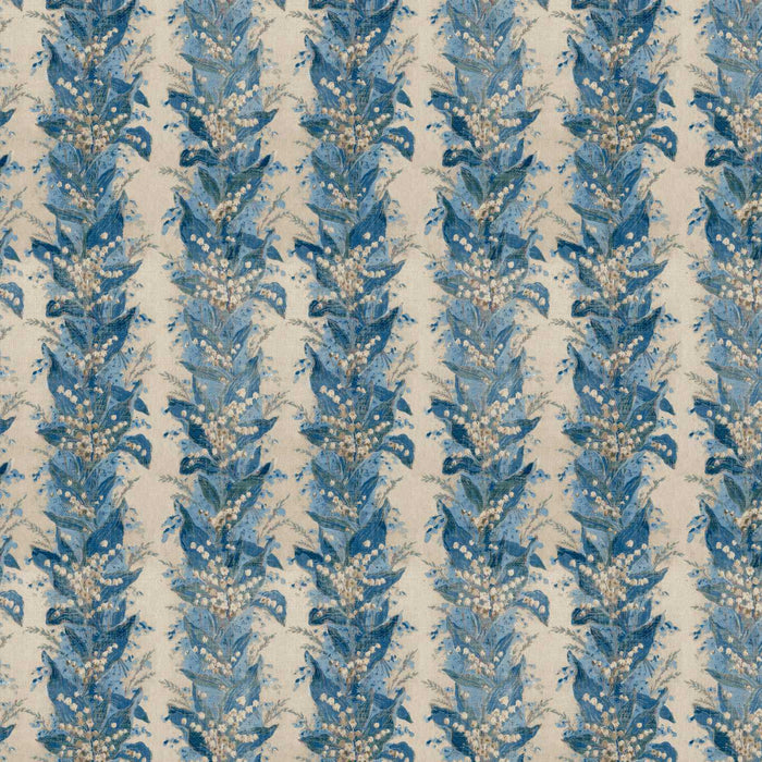 Zoffany Lily Stripe Chalk/Blue Stone Fabric ZOF0251-05