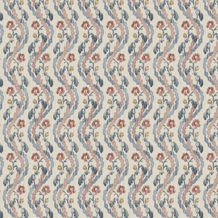 Zoffany Winter Garden Indigo/Red Fabric Sample ZOF0254-01