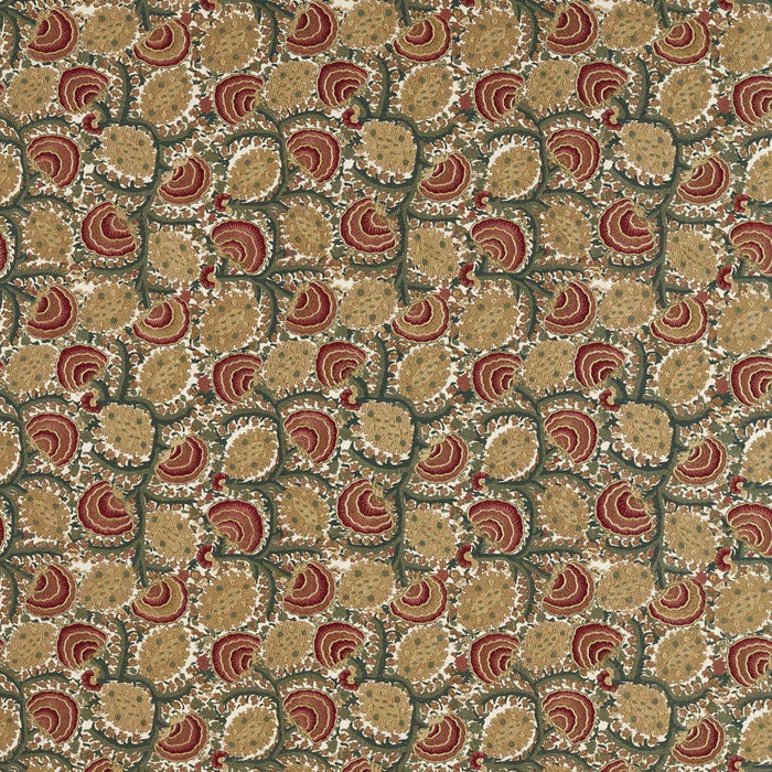 Zoffany Suzani Archive Embroidery Russet/Sage Green Fabric ZRTX333536