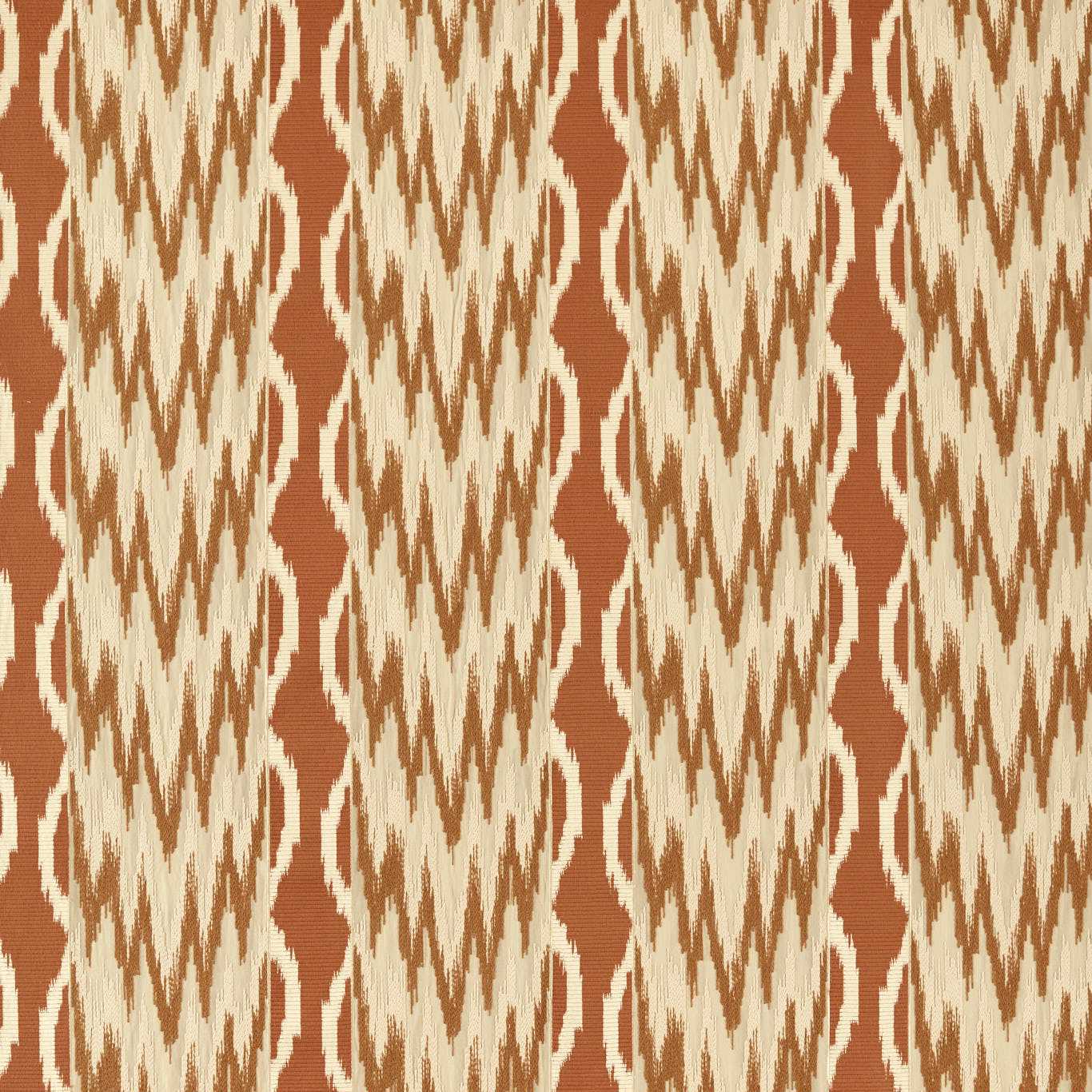 Zoffany Embroidered Ikat Stripe Amber Fabric Sample ZRTX333546