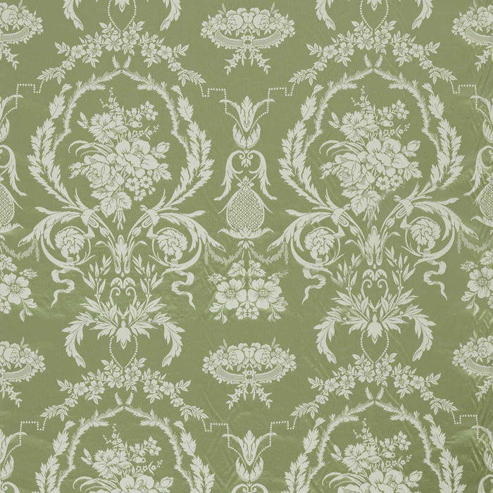 Zoffany Arabesque Silk Pale Olive Fabric Sample ZSUF333387