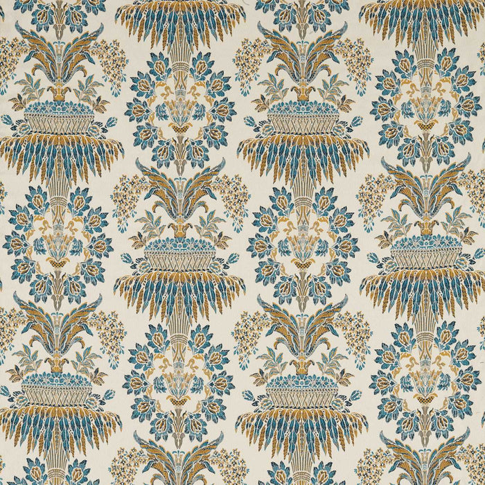 Zoffany Long Gallery Brocade Teal/Gold Fabric Sample ZSUF333389
