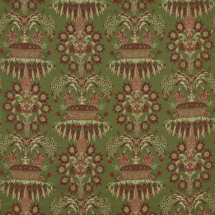 Zoffany Long Gallery Brocade Olivine/Russet Fabric Sample ZSUF333390