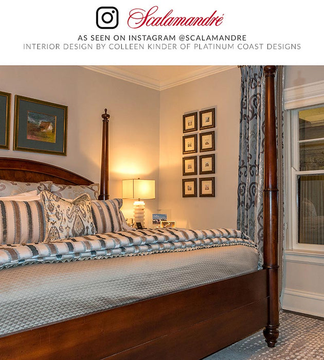 Old World Weavers Tai Lao Stripe Mist Fabric ZSVELZ0001