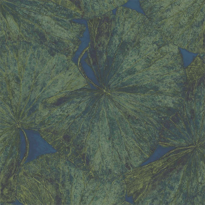 Zoffany Taisho Lotus Panel A Malachite/Lapis Wallpaper Sample ZTOT312725