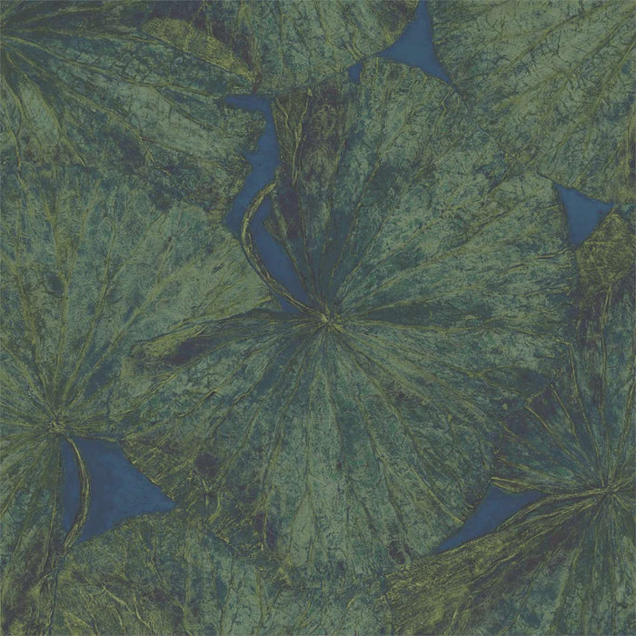 Zoffany Taisho Lotus Panel B Malachite/Lapis Wallpaper Sample ZTOT312726