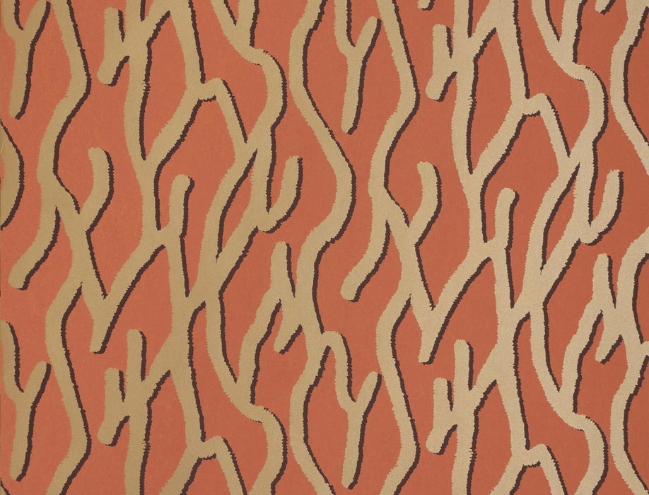 Jim Thompson Pacific Coral  Coral Red Wallpaper Sample JT021071006