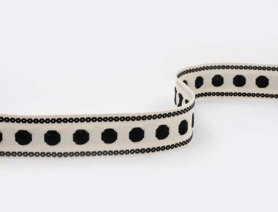 Jim Thompson Duquette Polka Dot Tape  Salt & Pepper Trim Sample JT030055006