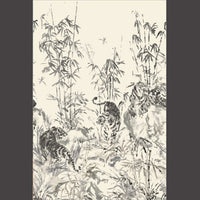 No.9 Thompson Tiger Fight  Black Ink Wallpaper N9021029001