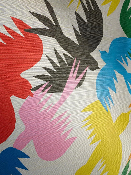 Pierre Frey Birds Traffic Multicolore Wallpaper Sample FP207001
