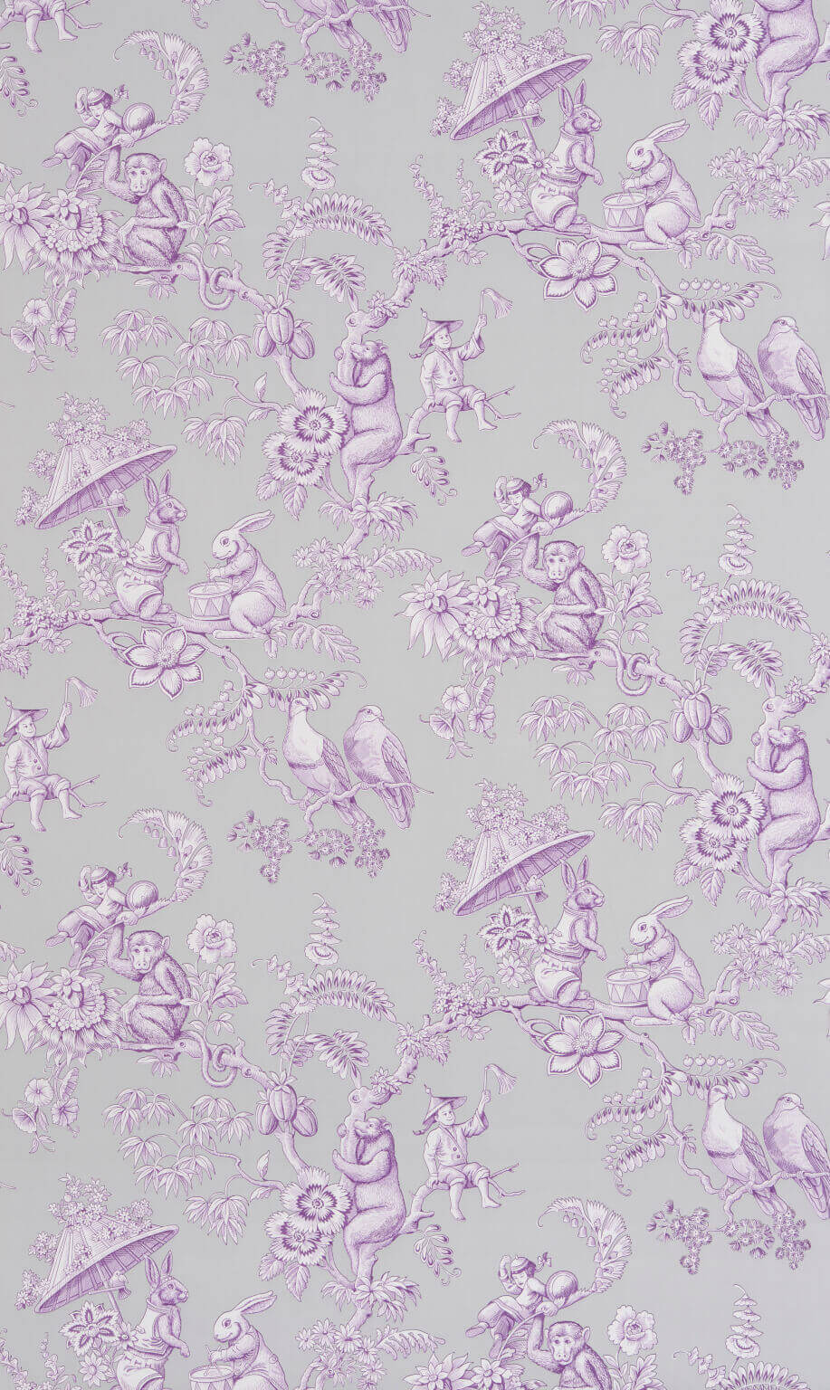 Pierre Frey Ouistitis & Co Guimauve Wallpaper Sample FP345003