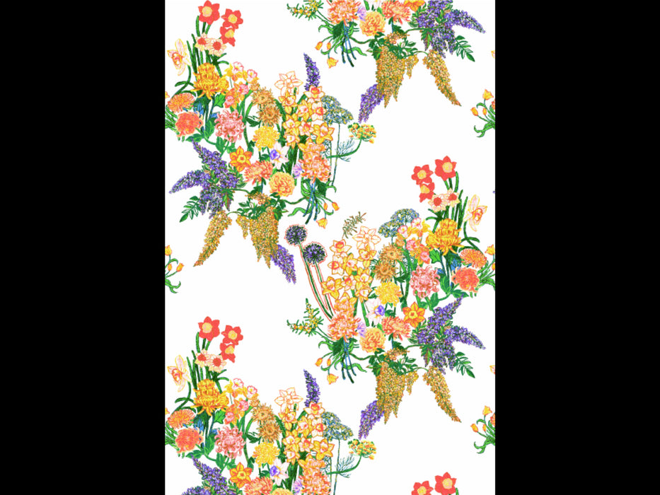 Jim Thompson Prima Vera  (Non-Woven) Marigold Wallpaper Sample JT021080001