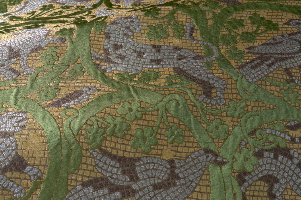 Fadini Borghi Misene Smeraldo-Oro Fabric Sample I6663001