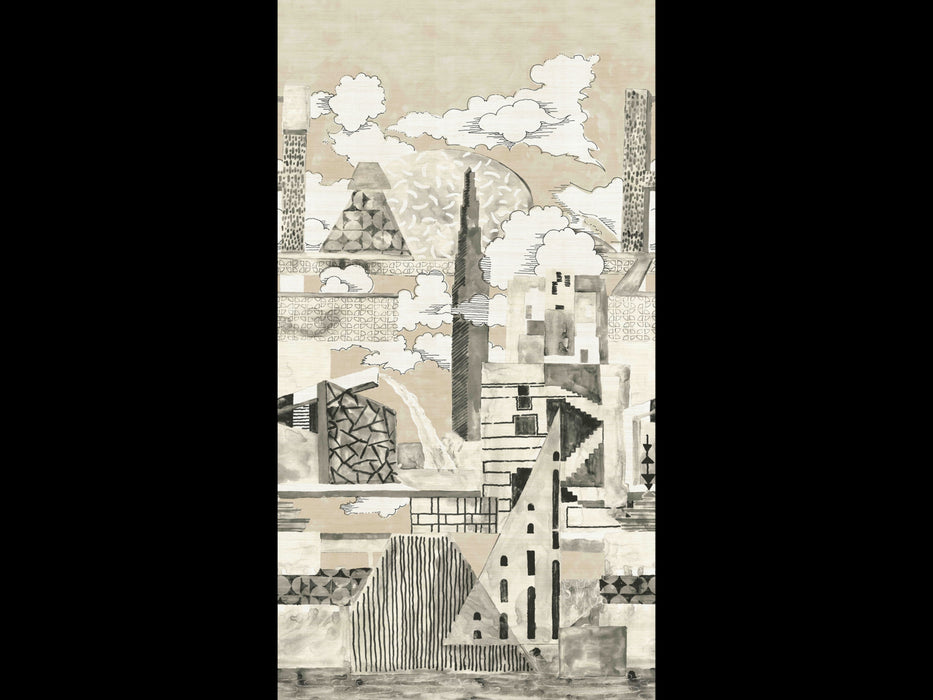 No.9 Thompson Metropolis Sisal Grasscloth 2 Drops Sepia Wallpaper Sample N9021041002