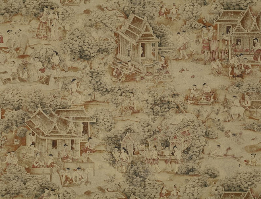 Jim Thompson Jim's Dream Antique Brown Fabric Sample JT013272001