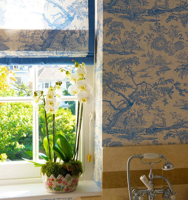 Marvic Textiles La Chasse Powder Blue Wallpaper W0550-5