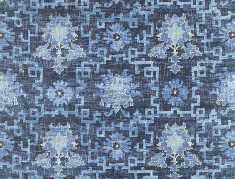 No.9 Thompson Peony Trellis Indigo Fabric Sample N9012153003