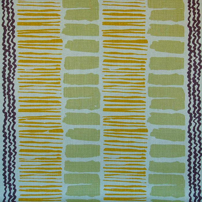 Lee Jofa Saltaire Lime/Gold/Plum Fabric Sample BFC-3624.34.0