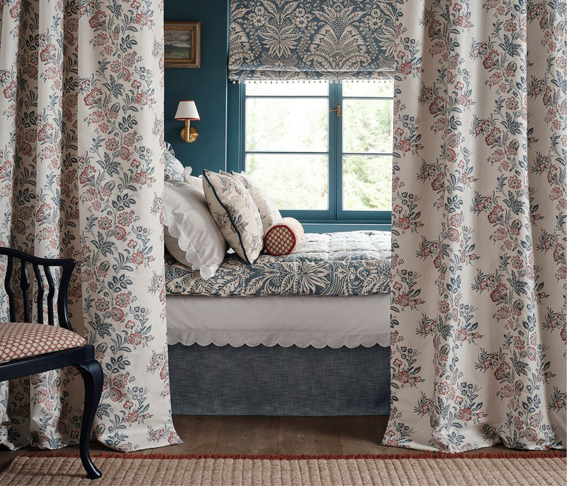Nina Campbell Bibury Teal/Ochre Fabric NCF4604-05
