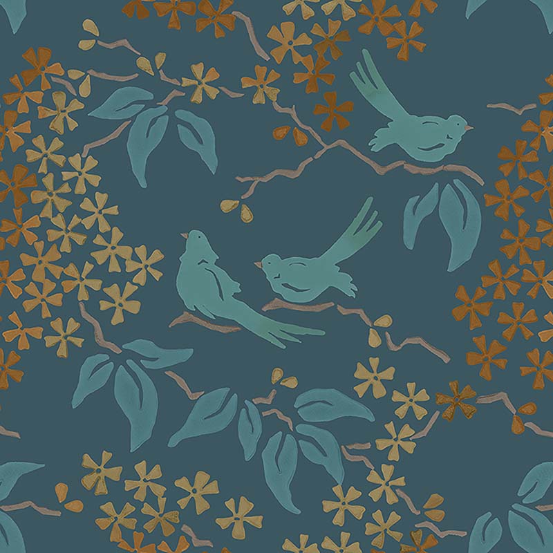 Galbraith & Paul Birds Hemlock Wallpaper Sample