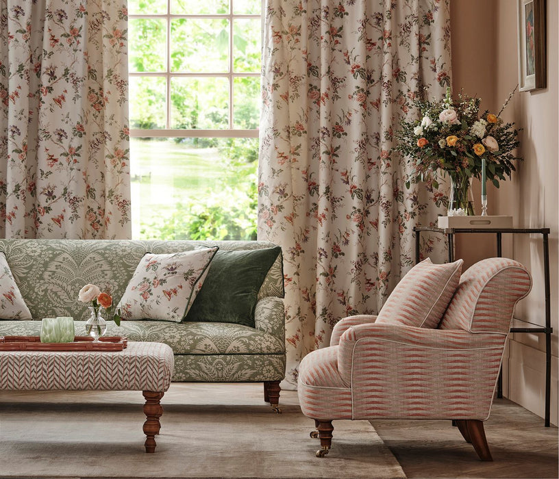 Nina Campbell Boscobel Chocolate/Rose Fabric NCF4602-03