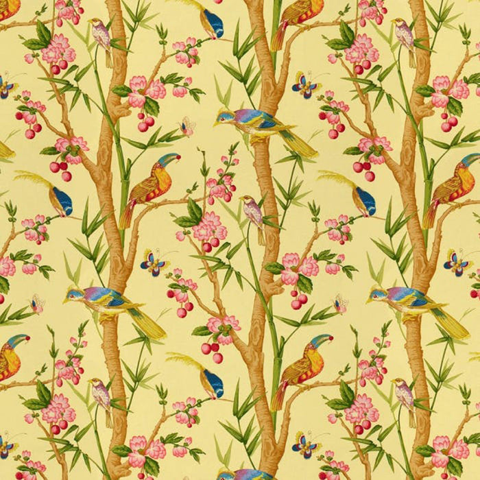 Brunschwig & Fils Toucans Jaune Fabric Sample BR-71622.01.0