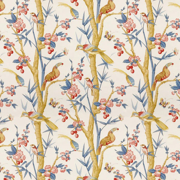 Brunschwig & Fils Toucans Berry/Slate Fabric Sample BR-71622.248.0