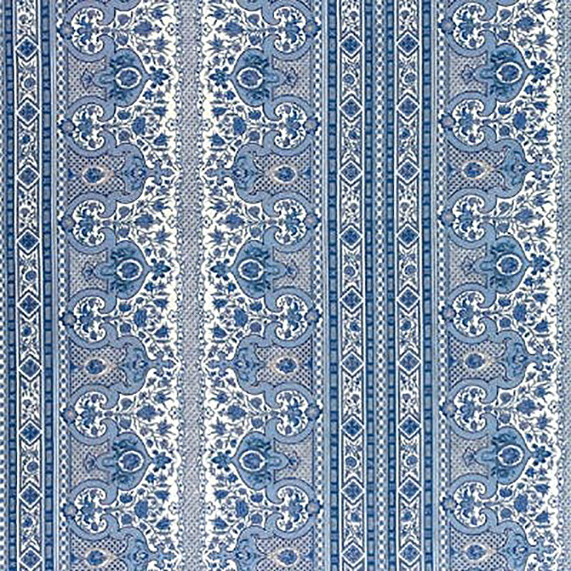 Brunschwig & Fils Digby S Tent Linen & Cotton Print Moroccan Blue Fabric Sample BR-79743.222.0