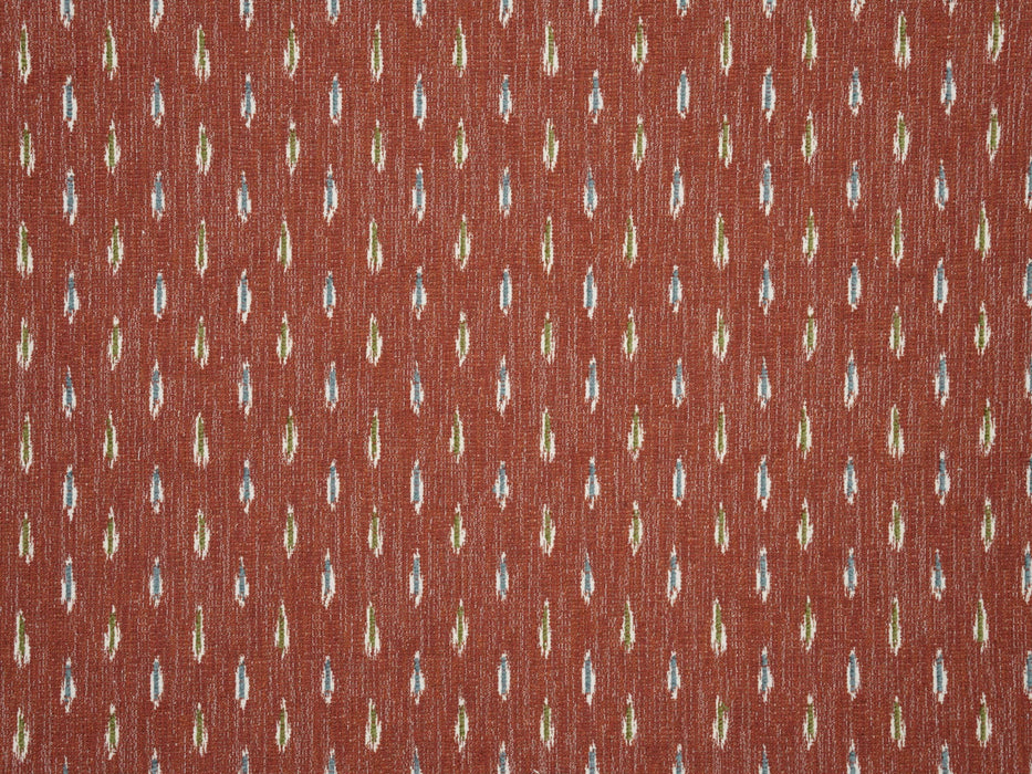 Jim Thompson Karenni Ikat Weave Red Earth Fabric Sample JT013913002