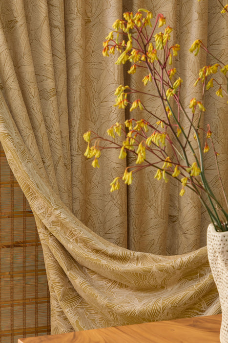 Jim Thompson Odora Foliage Dune Gold Fabric JT013969002
