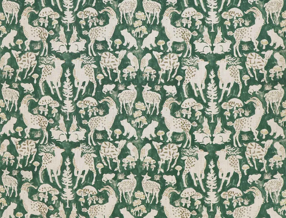 No.9 Thompson Fauna And Fungi Green Fabric Sample N9012345003