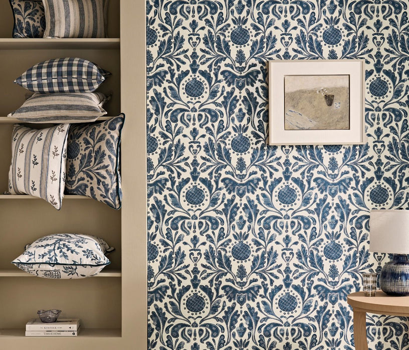 Nina Campbell Castellane Turquoise / Teal Wallpaper Sample NCW4591-02